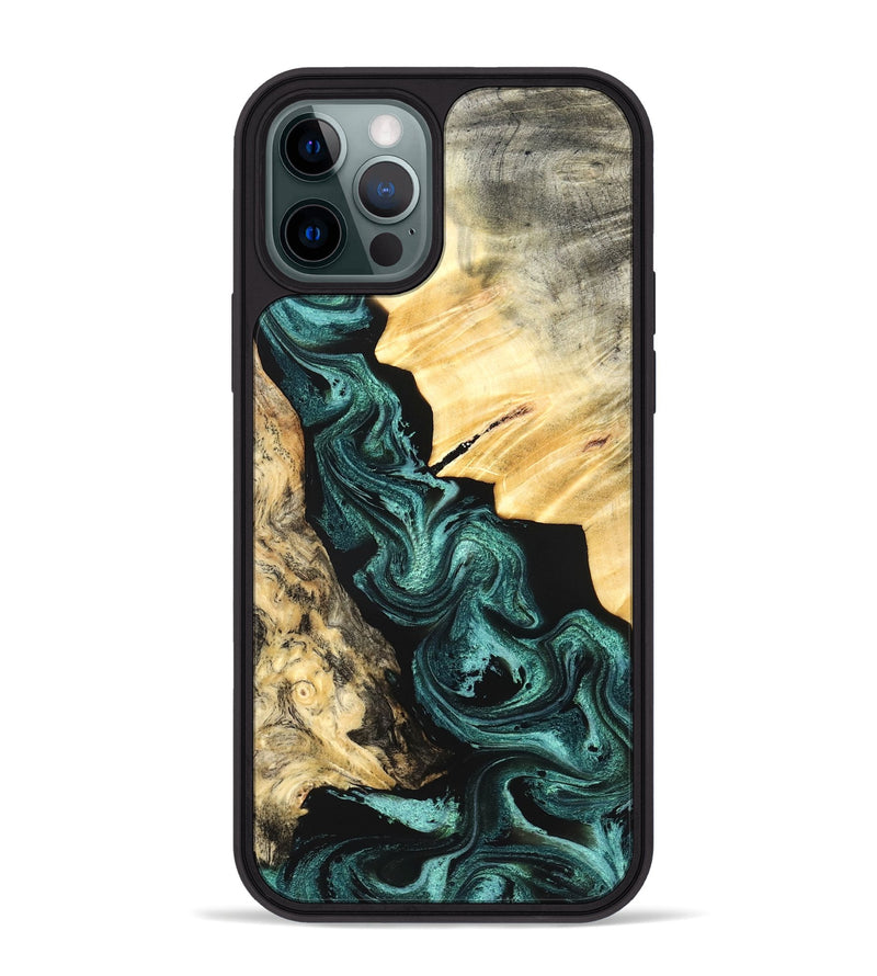 iPhone 12 Pro Max Wood Phone Case - Deann (Green, 827020)