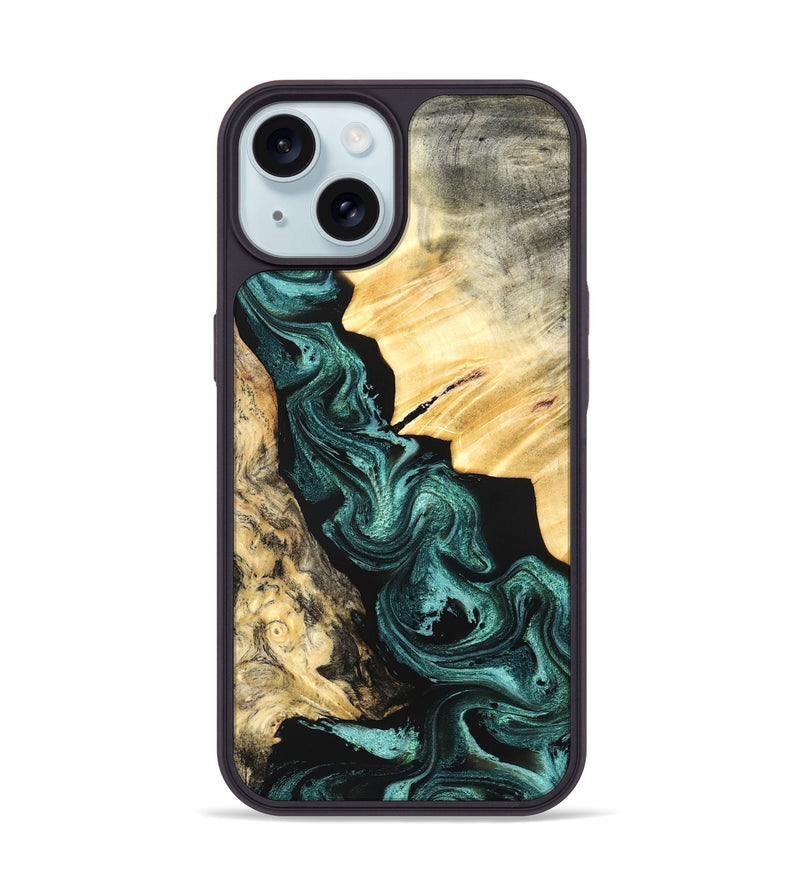 iPhone 15 Wood Phone Case - Deann (Green, 827020)
