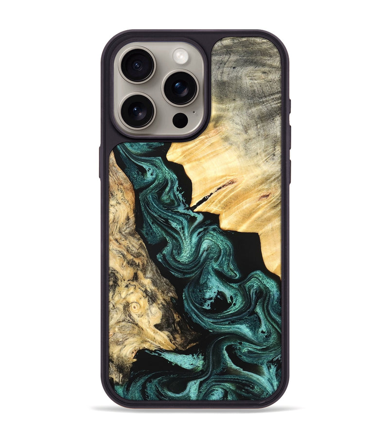 iPhone 15 Pro Max Wood Phone Case - Deann (Green, 827020)
