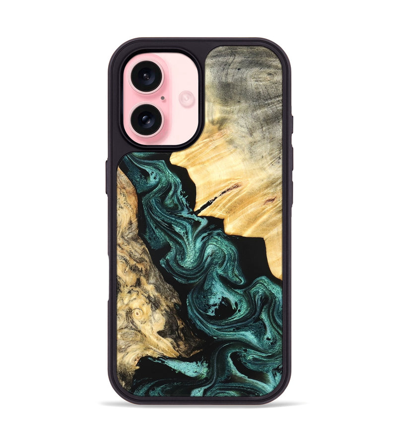 iPhone 16 Wood Phone Case - Deann (Green, 827020)