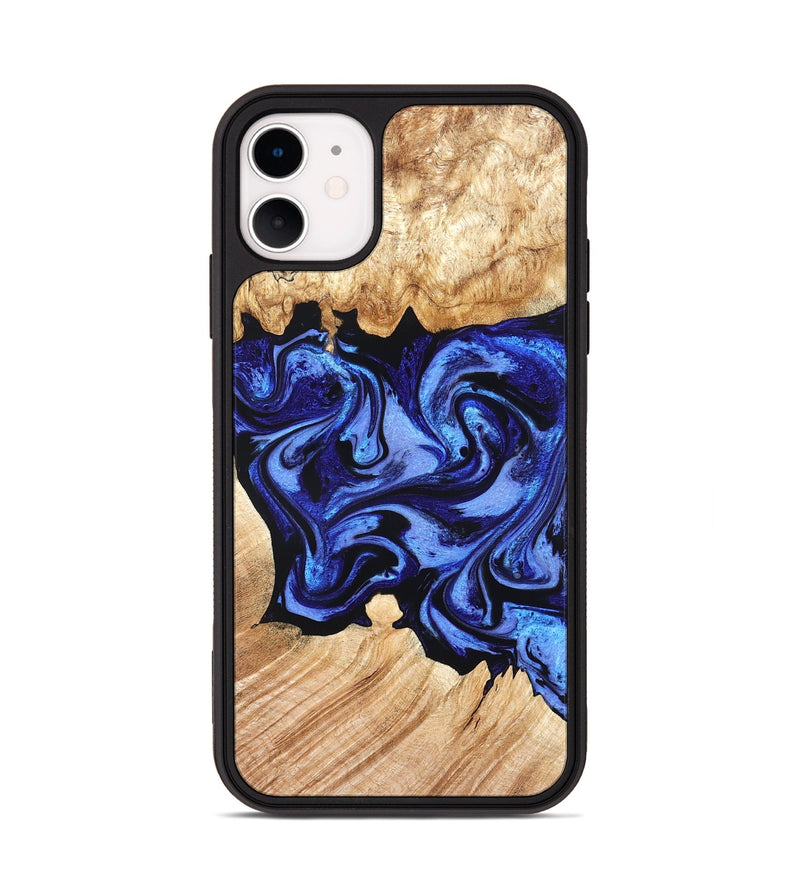 iPhone 11 Wood Phone Case - Cleta (Blue, 827025)