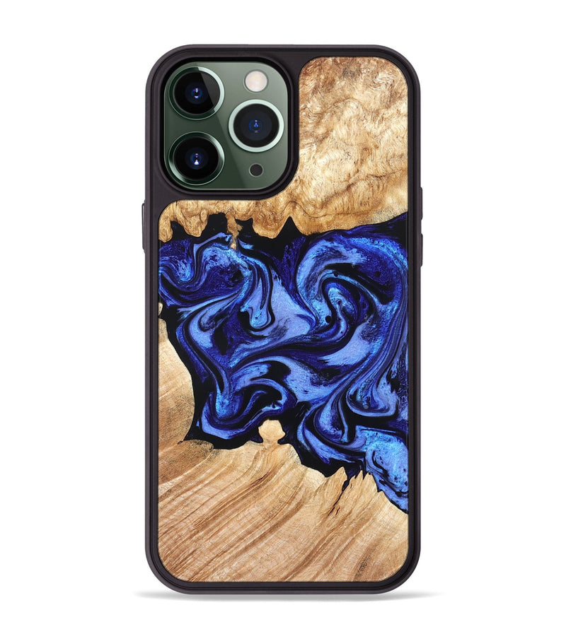 iPhone 13 Pro Max Wood Phone Case - Cleta (Blue, 827025)