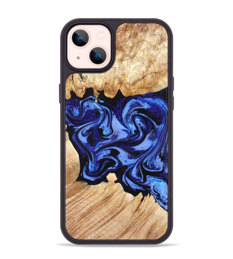 iPhone 14 Plus Wood Phone Case - Cleta (Blue, 827025)