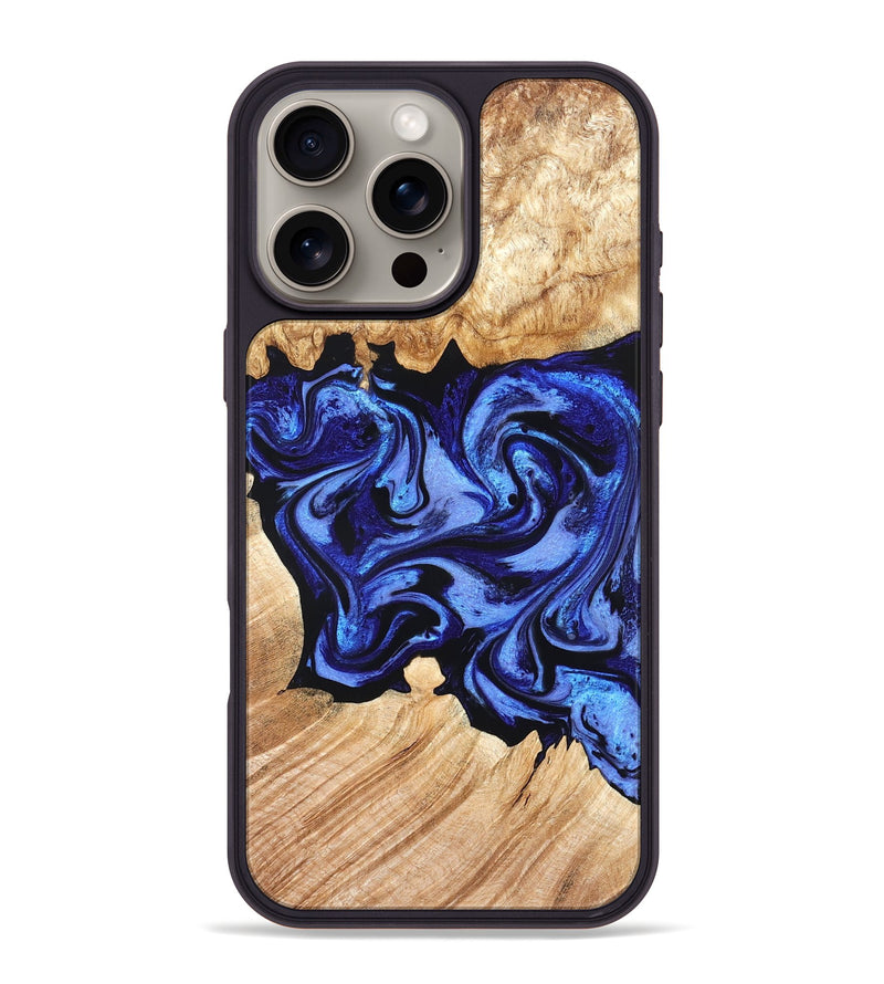iPhone 16 Pro Max Wood Phone Case - Cleta (Blue, 827025)