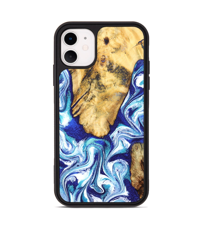 iPhone 11 Wood Phone Case - Trace (Blue, 827026)