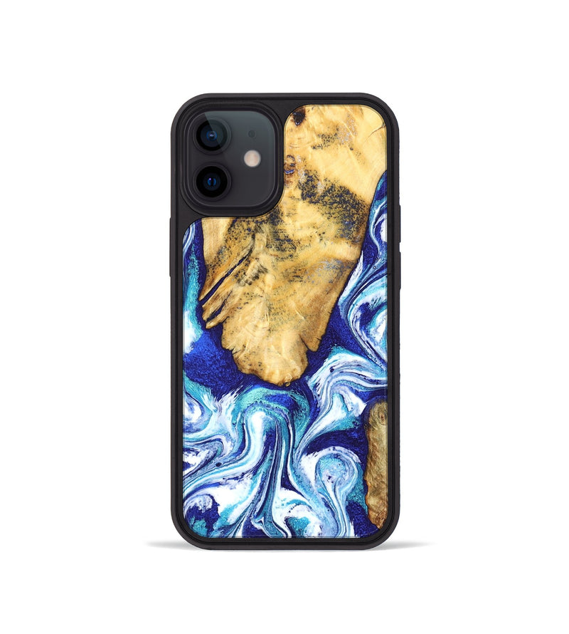 iPhone 12 mini Wood Phone Case - Trace (Blue, 827026)