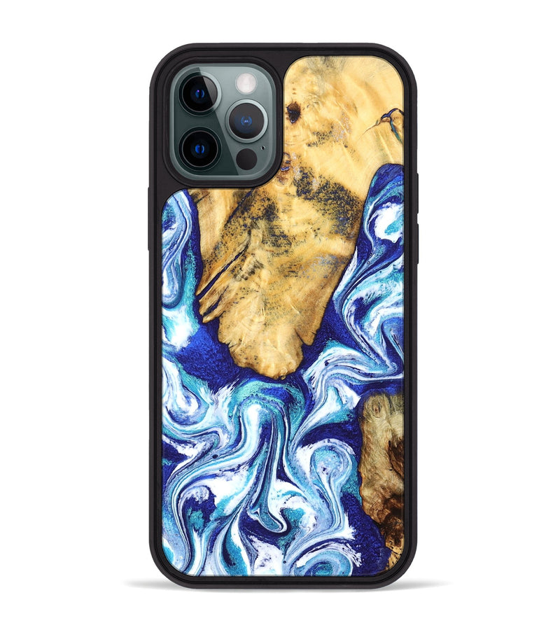 iPhone 12 Pro Max Wood Phone Case - Trace (Blue, 827026)
