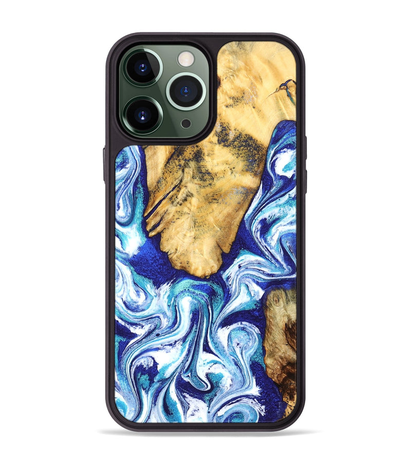 iPhone 13 Pro Max Wood Phone Case - Trace (Blue, 827026)