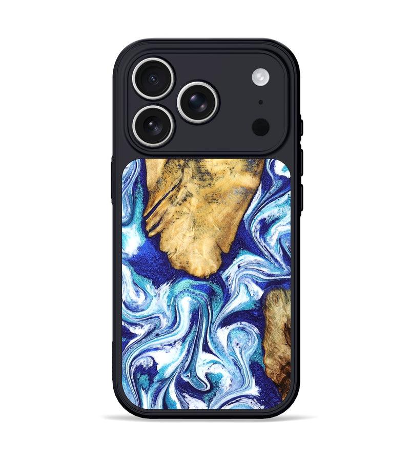 iPhone 17 Pro Wood Phone Case - Trace (Blue, 827026)