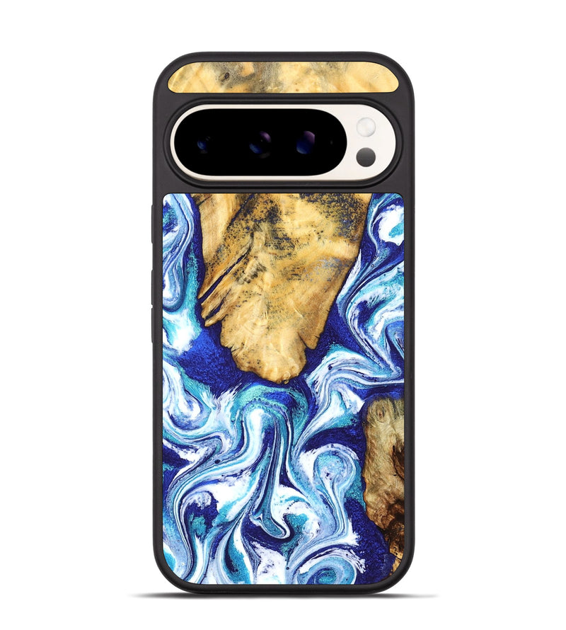 Pixel 9 Pro Wood Phone Case - Trace (Blue, 827026)