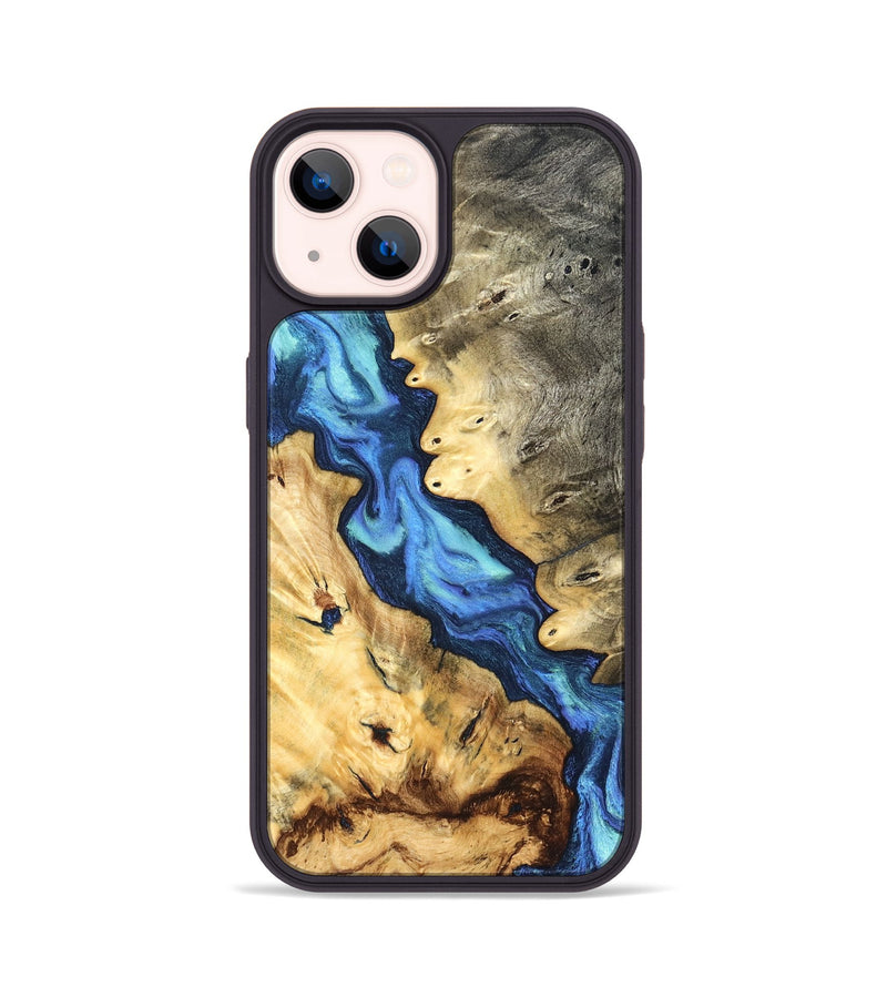 iPhone 14 Wood Phone Case - Kristen (Blue, 827027)