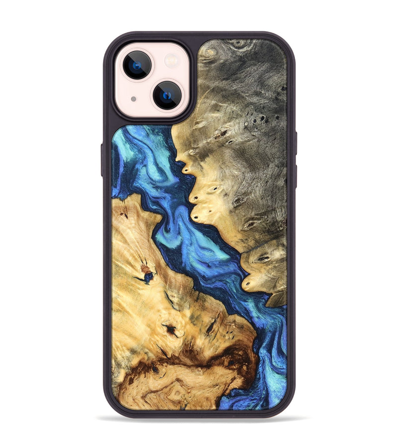 iPhone 14 Plus Wood Phone Case - Kristen (Blue, 827027)