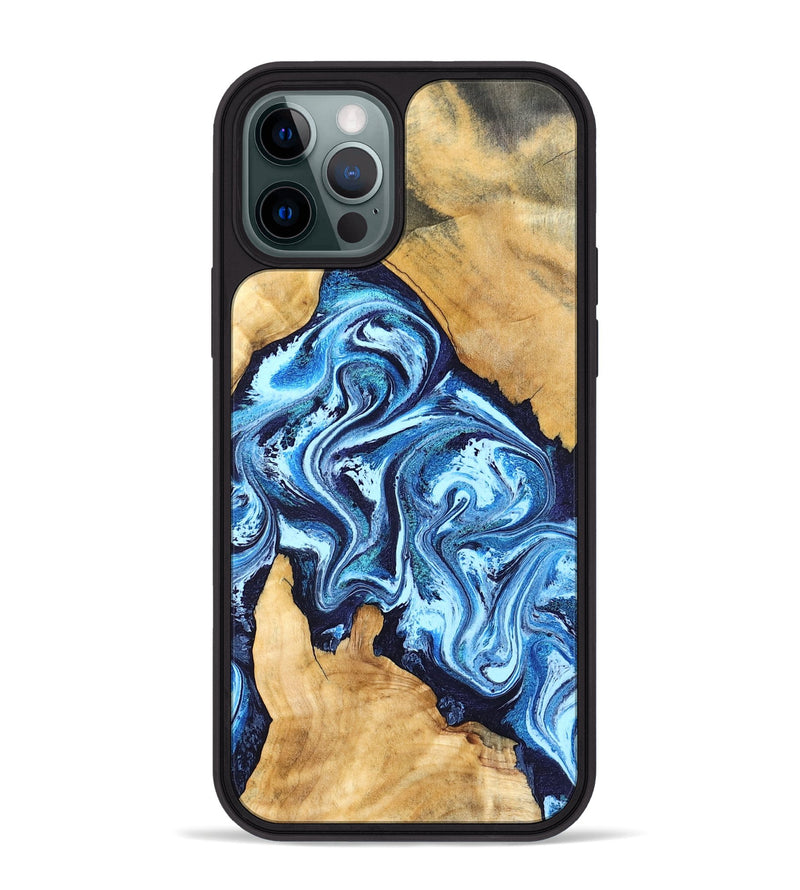 iPhone 12 Pro Max Wood Phone Case - Becky (Blue, 827028)