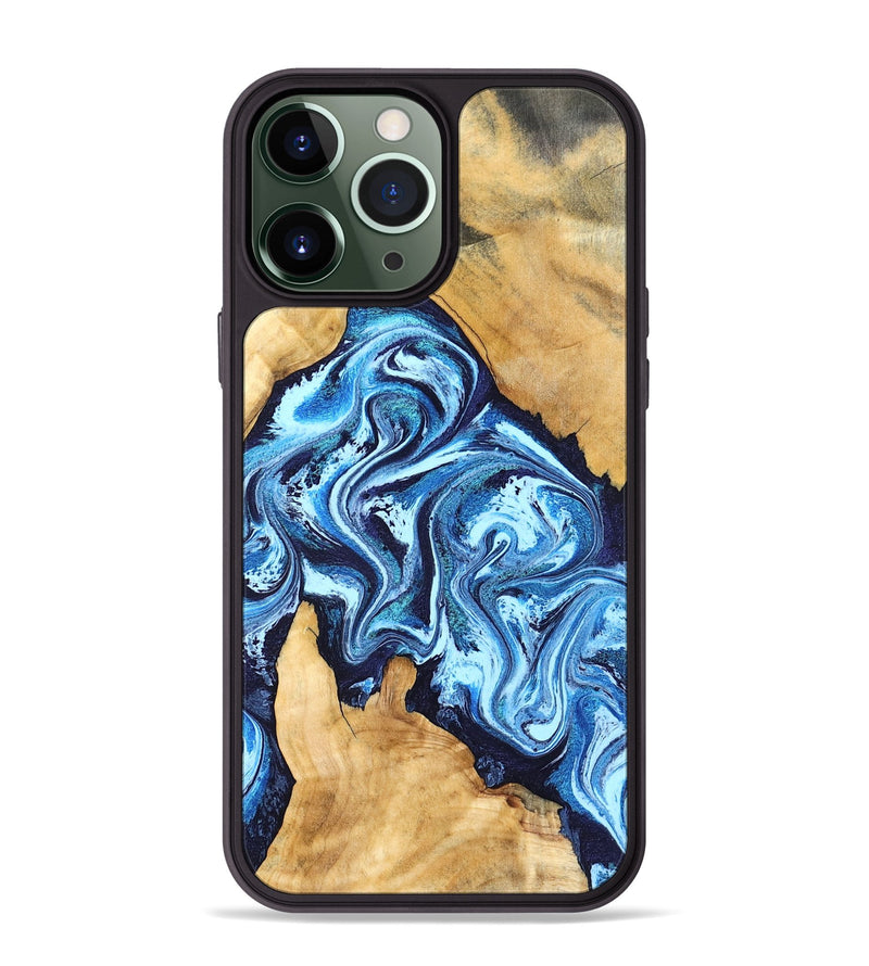 iPhone 13 Pro Max Wood Phone Case - Becky (Blue, 827028)