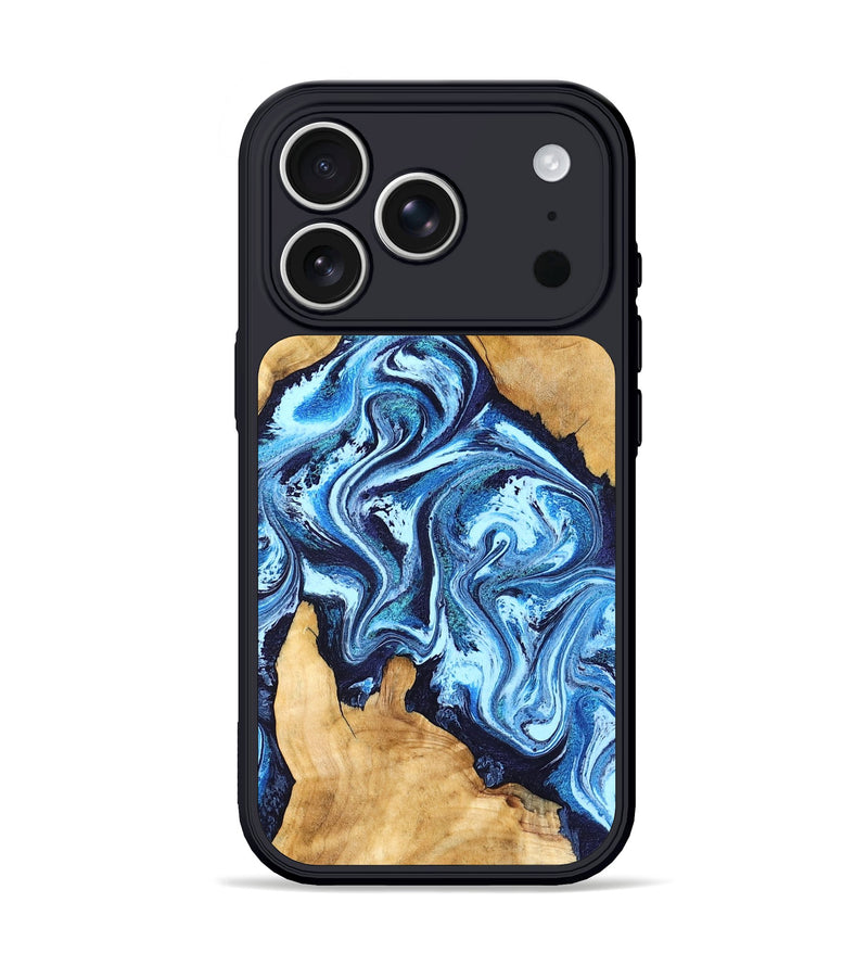 iPhone 17 Pro Wood Phone Case - Becky (Blue, 827028)