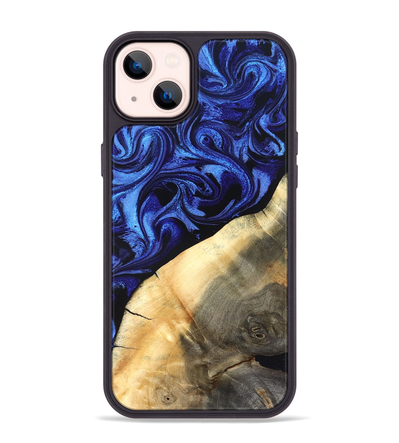 iPhone 14 Plus Wood Phone Case - Emmet (Blue, 827029)