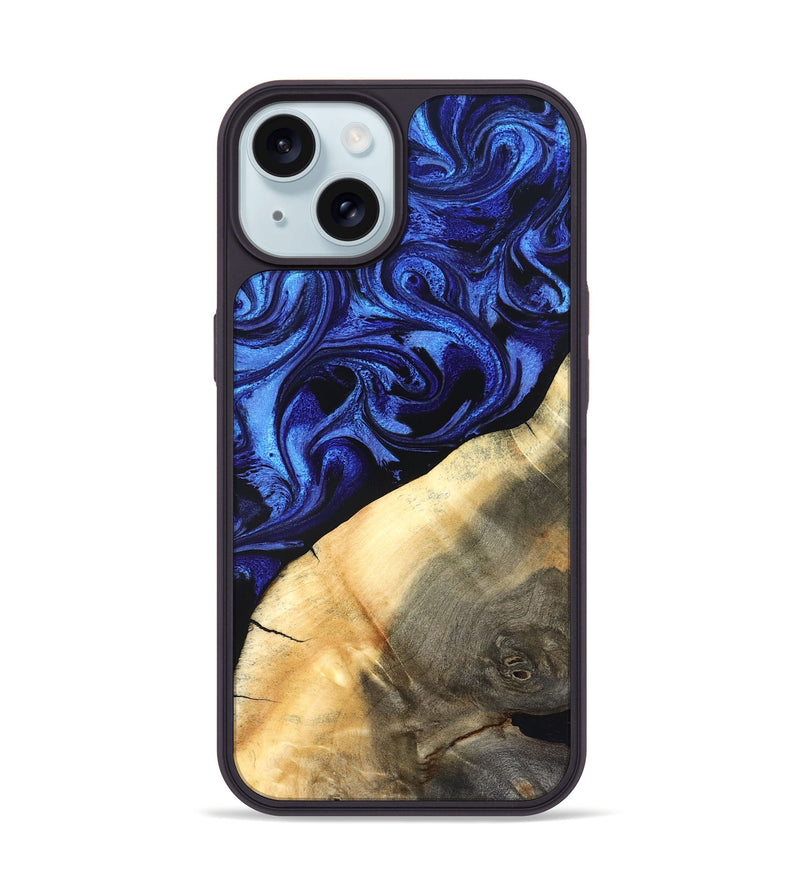 iPhone 15 Wood Phone Case - Emmet (Blue, 827029)