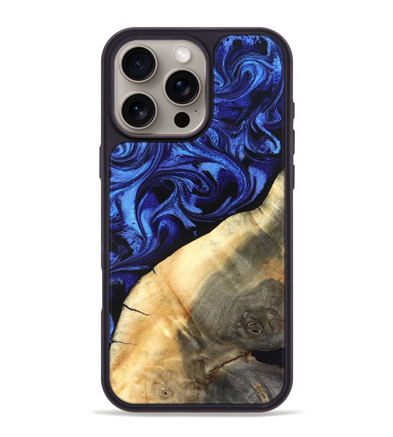 iPhone 16 Pro Max Wood Phone Case - Emmet (Blue, 827029)