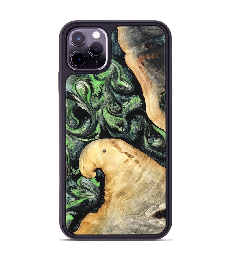 iPhone 11 Pro Max Wood Phone Case - Poppy (Green, 827031)