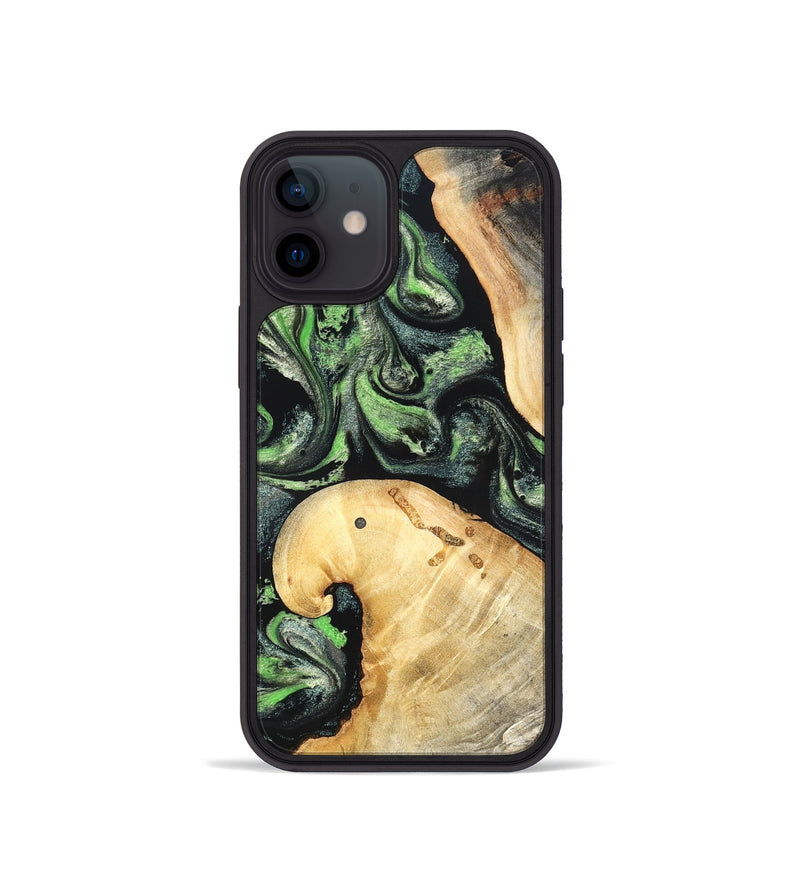 iPhone 12 mini Wood Phone Case - Poppy (Green, 827031)