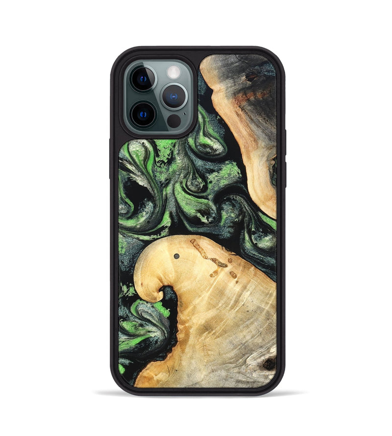 iPhone 12 Pro Wood Phone Case - Poppy (Green, 827031)