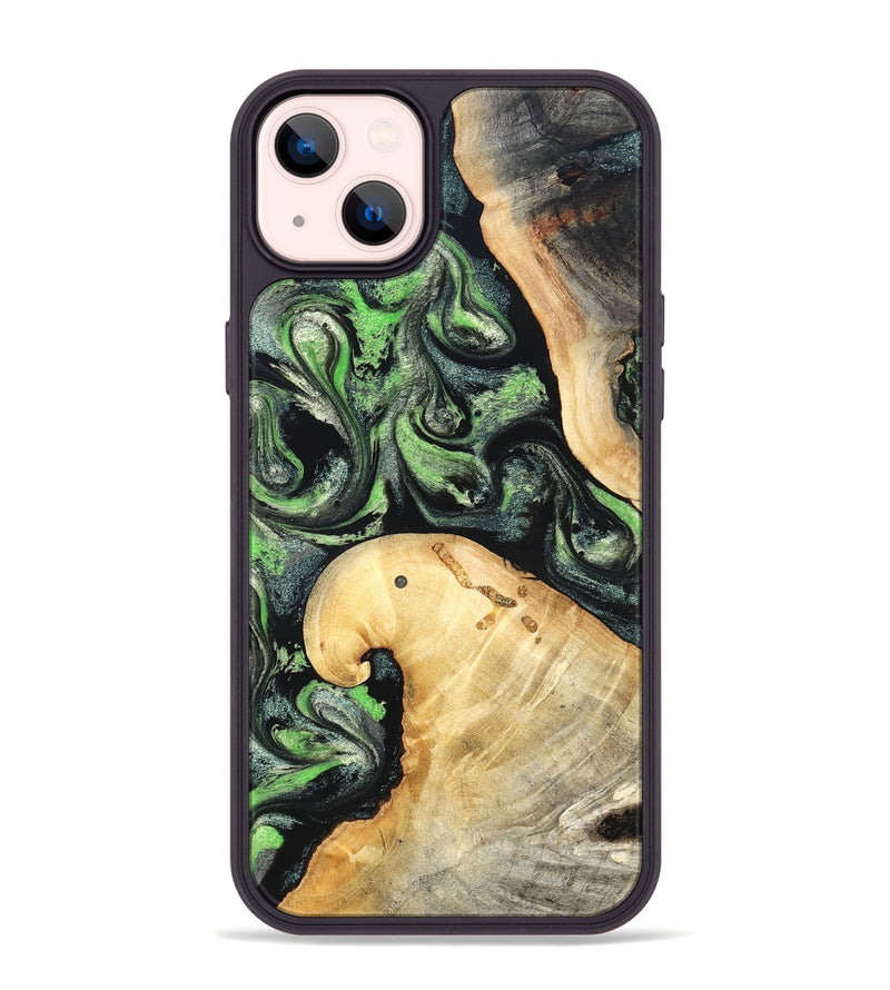 iPhone 14 Plus Wood Phone Case - Poppy (Green, 827031)