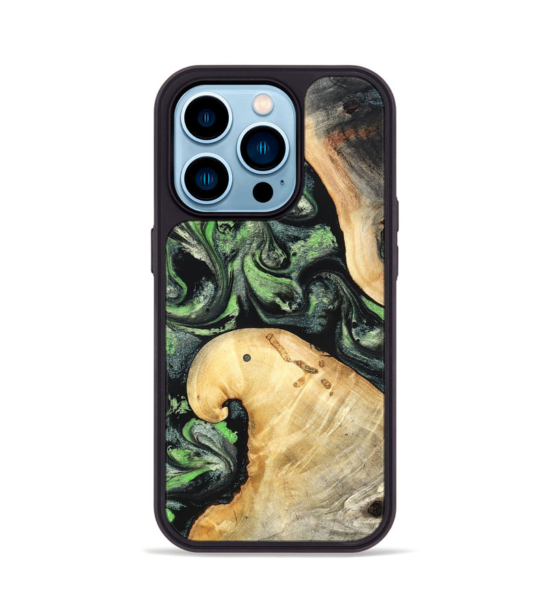 iPhone 14 Pro Wood Phone Case - Poppy (Green, 827031)