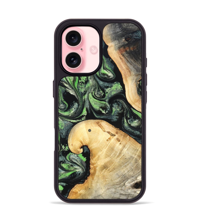 iPhone 16 Wood Phone Case - Poppy (Green, 827031)