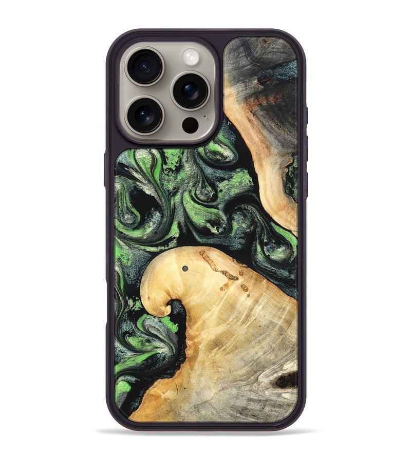 iPhone 16 Pro Max Wood Phone Case - Poppy (Green, 827031)