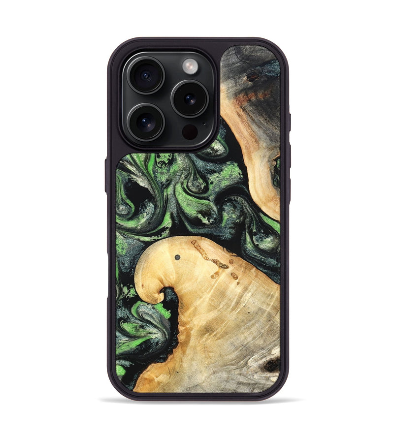 iPhone 16 Pro Wood Phone Case - Poppy (Green, 827031)