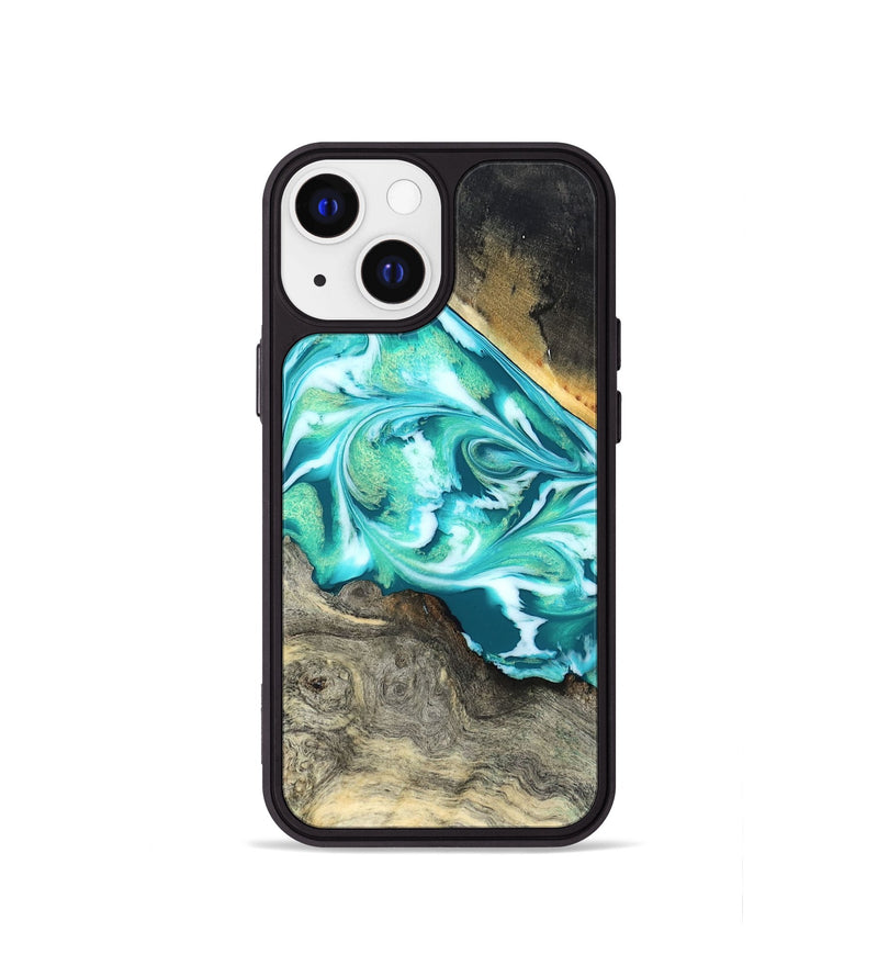 iPhone 13 mini Wood Phone Case - Ivory (Green, 827032)