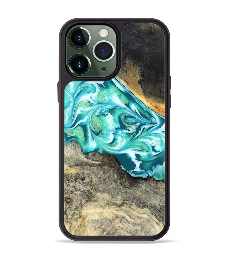 iPhone 13 Pro Max Wood Phone Case - Ivory (Green, 827032)