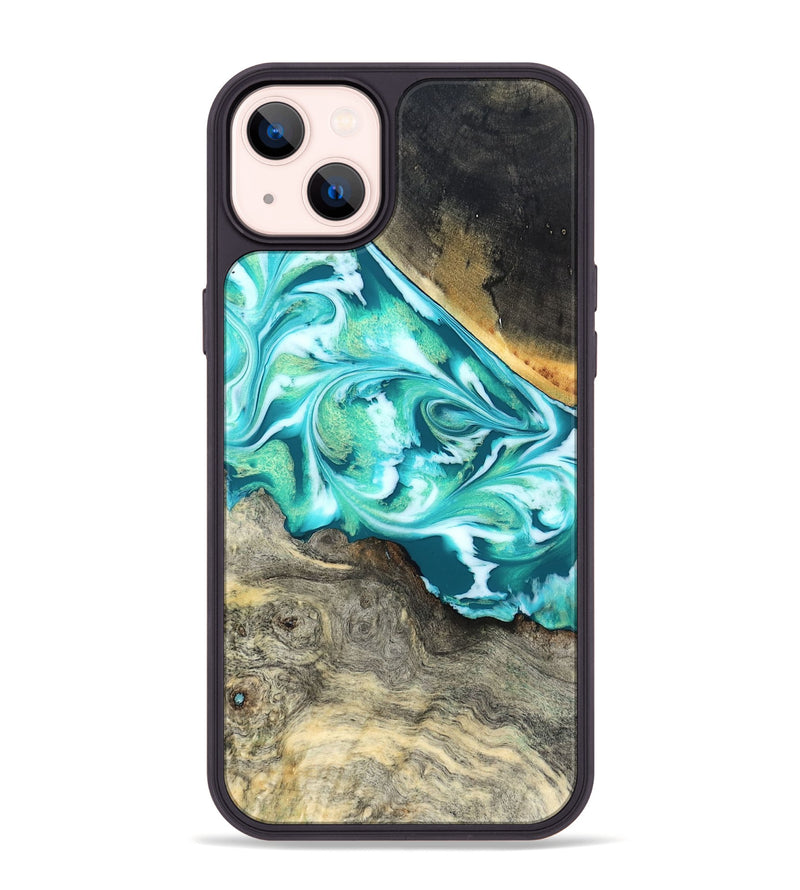 iPhone 14 Plus Wood Phone Case - Ivory (Green, 827032)