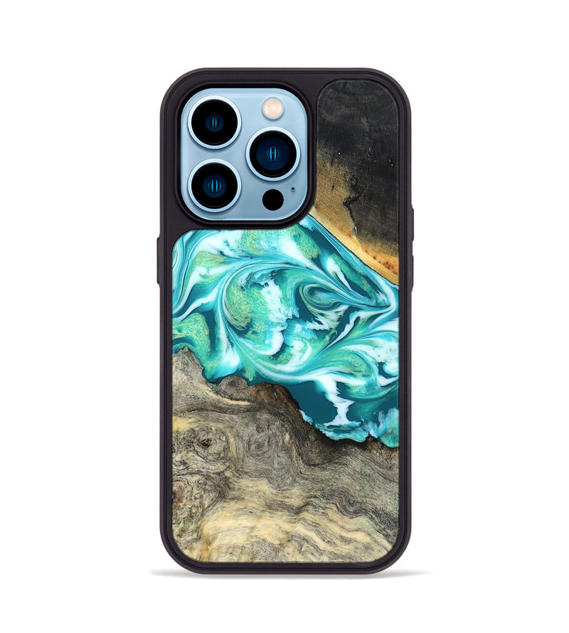 iPhone 14 Pro Wood Phone Case - Ivory (Green, 827032)