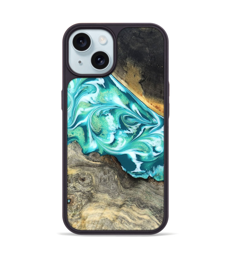 iPhone 15 Wood Phone Case - Ivory (Green, 827032)