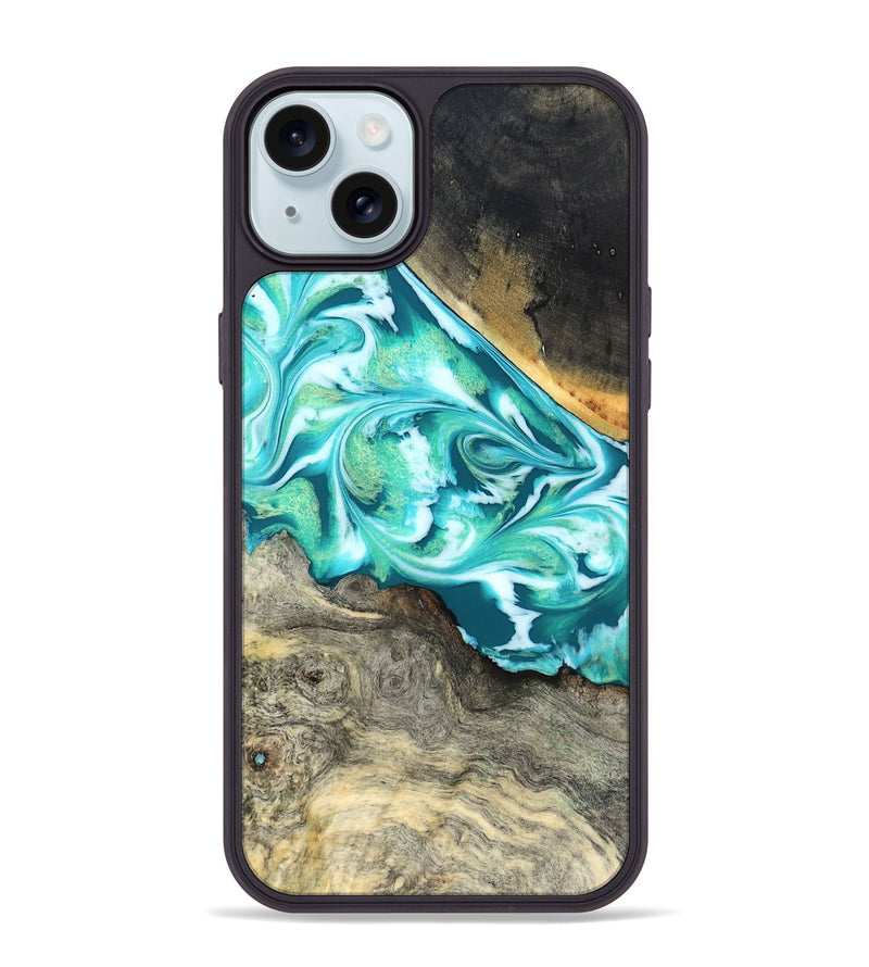 iPhone 15 Plus Wood Phone Case - Ivory (Green, 827032)