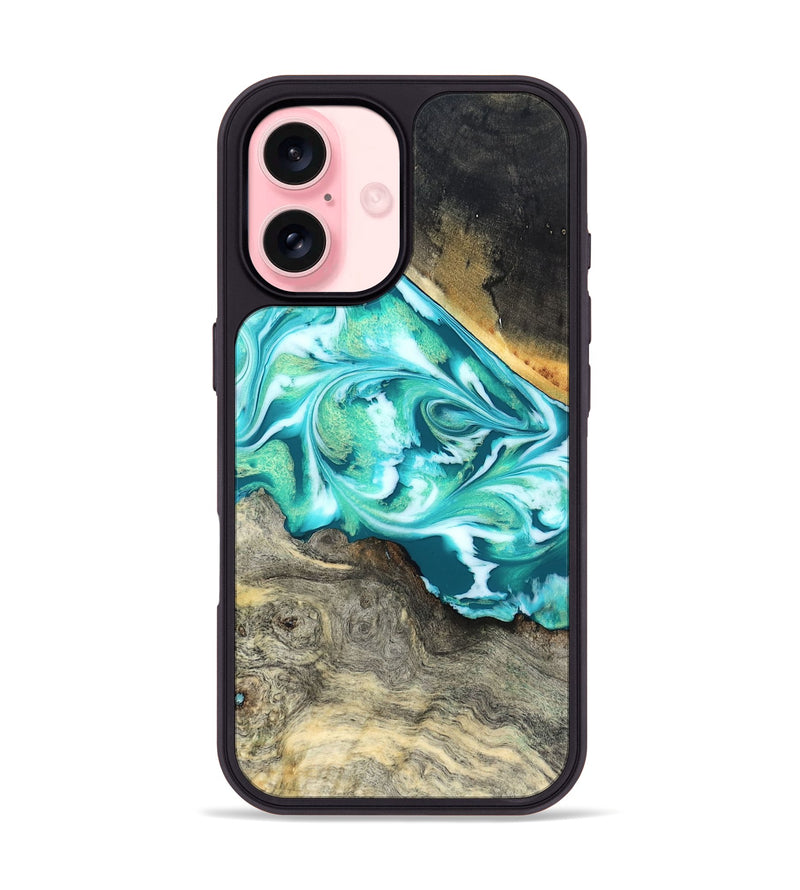 iPhone 16 Wood Phone Case - Ivory (Green, 827032)