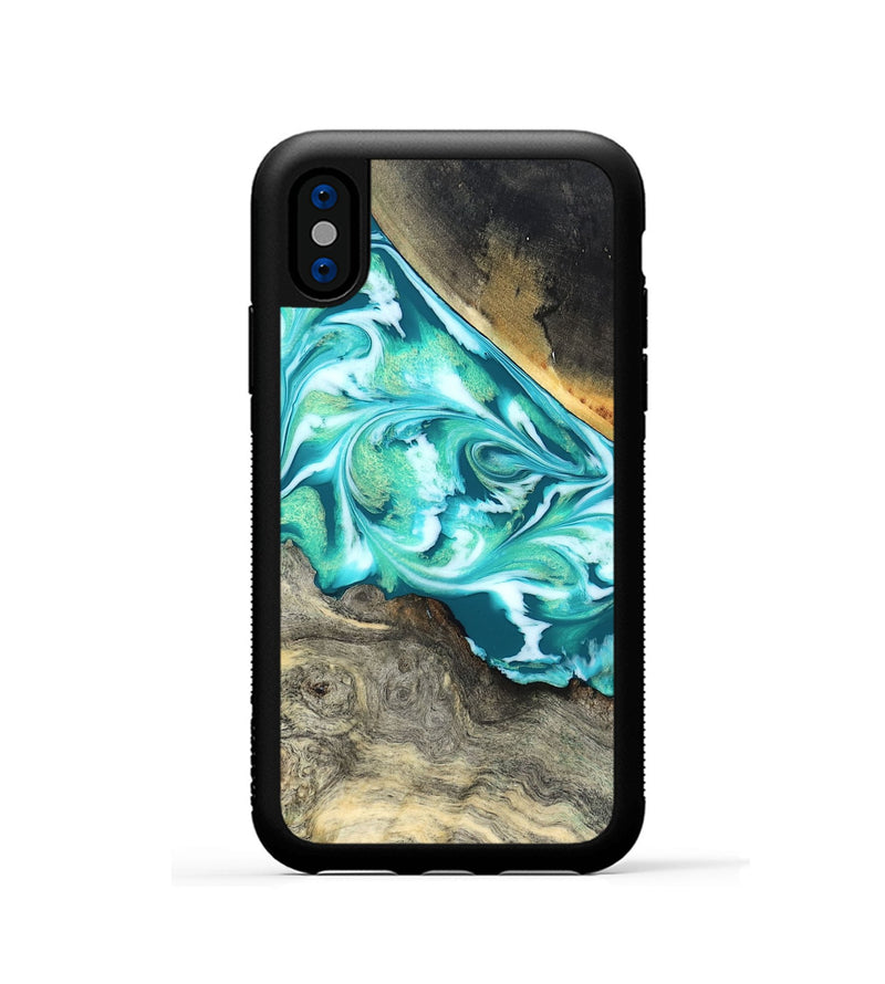 iPhone Xs Wood Phone Case - Ivory (Green, 827032)