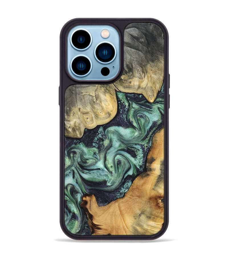 iPhone 14 Pro Max Wood Phone Case - Harold (Green, 827034)