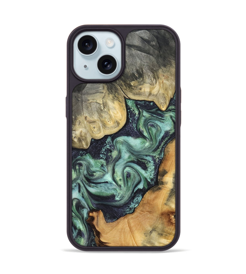 iPhone 15 Wood Phone Case - Harold (Green, 827034)
