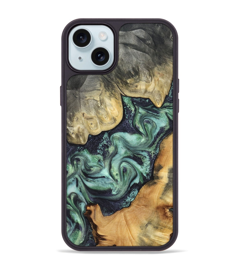 iPhone 15 Plus Wood Phone Case - Harold (Green, 827034)