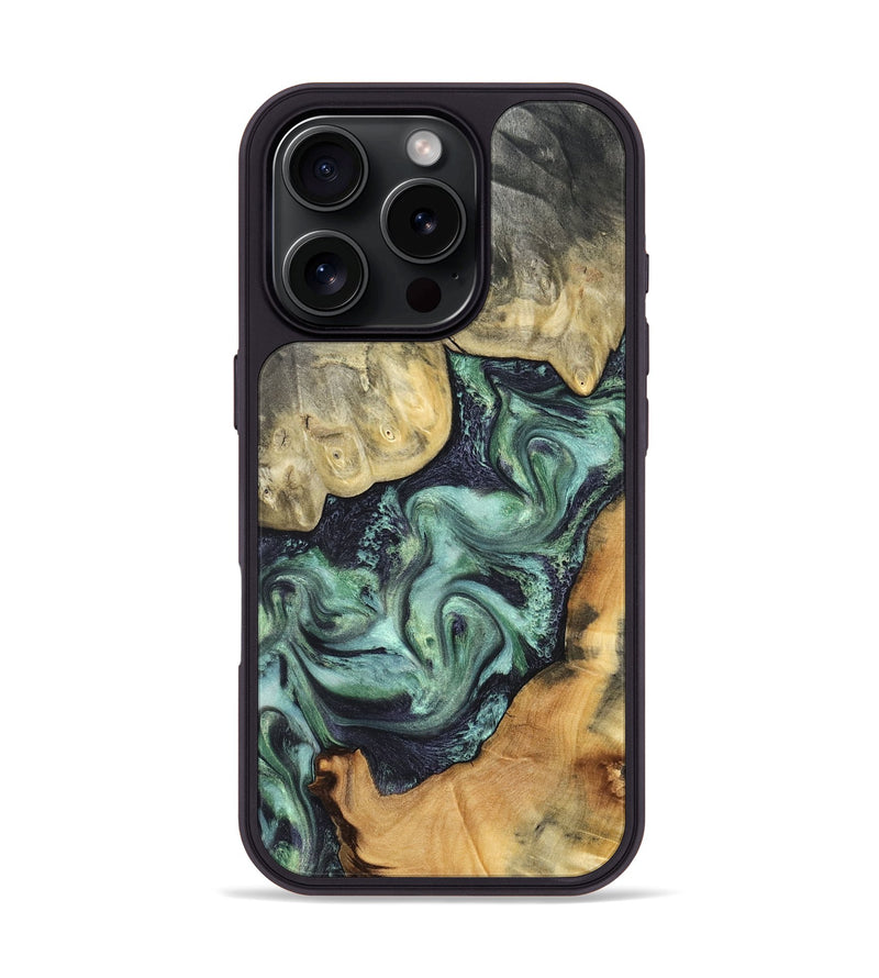 iPhone 16 Pro Wood Phone Case - Harold (Green, 827034)