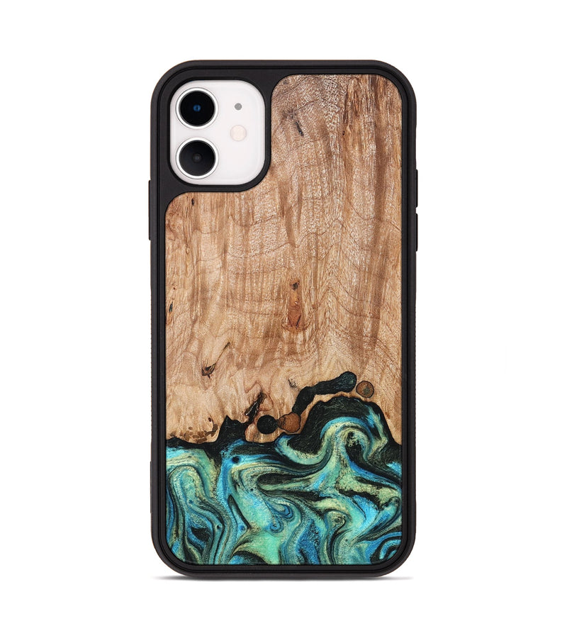 iPhone 11 Wood Phone Case - Omar (Green, 827035)