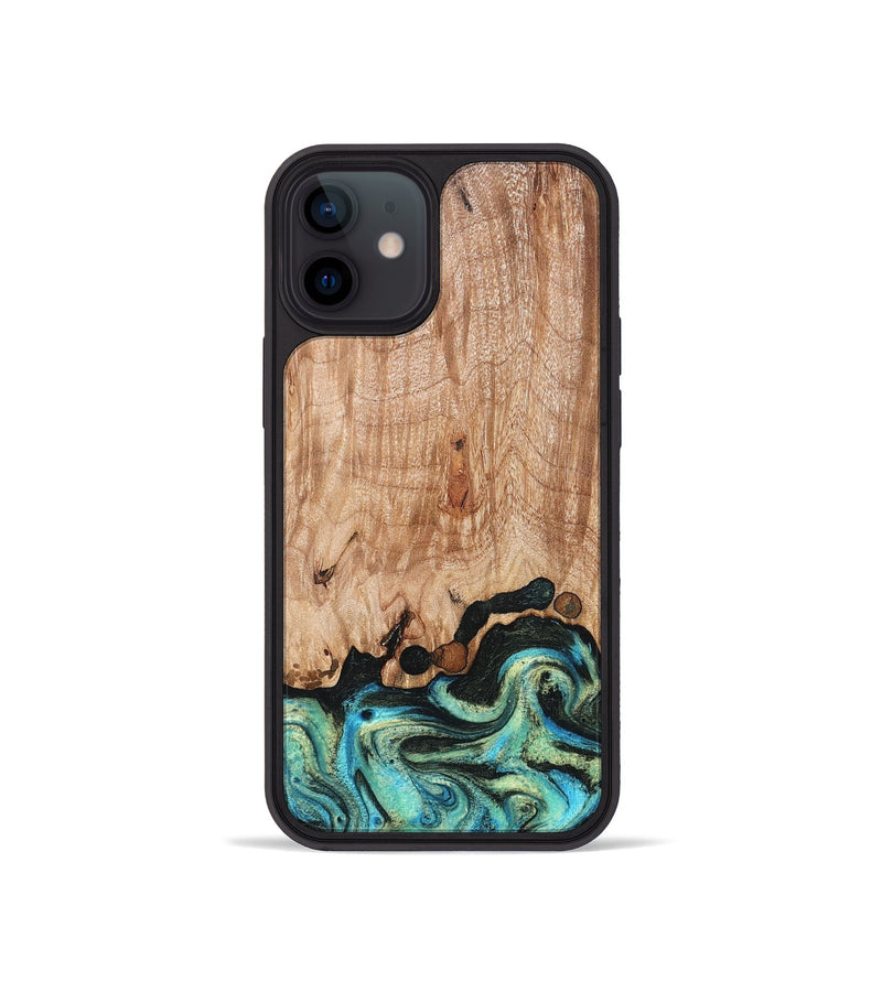iPhone 12 mini Wood Phone Case - Omar (Green, 827035)