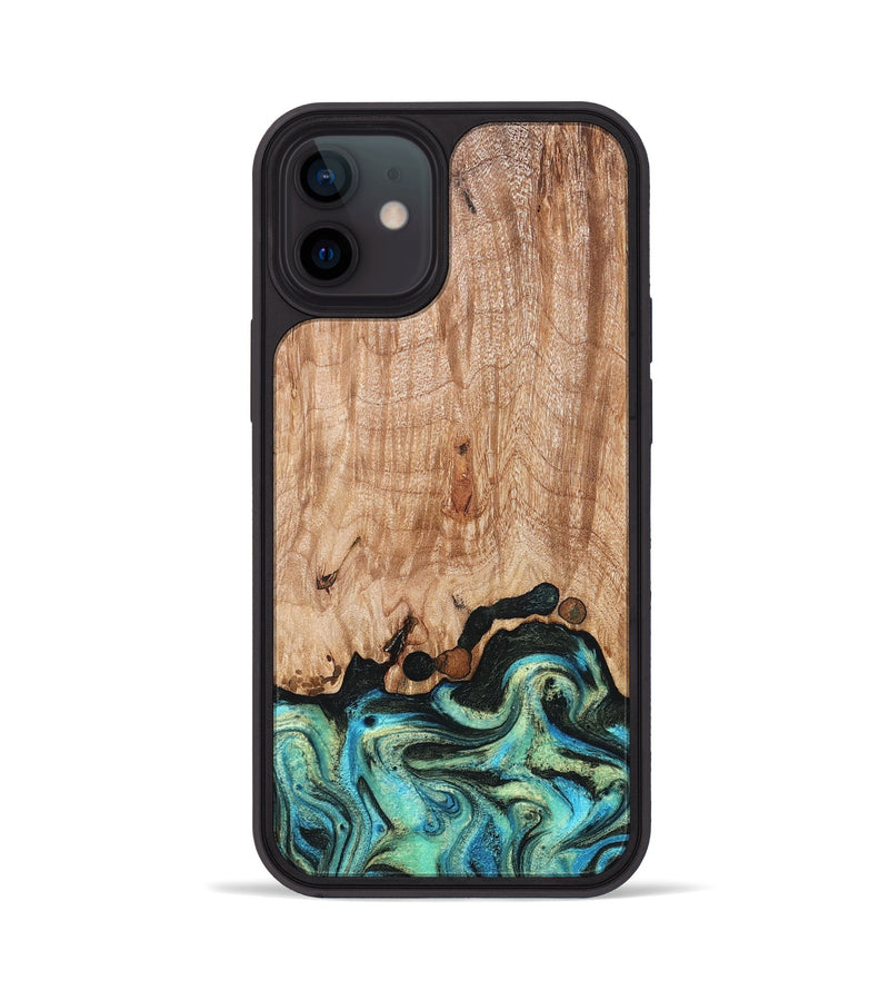 iPhone 12 Wood Phone Case - Omar (Green, 827035)