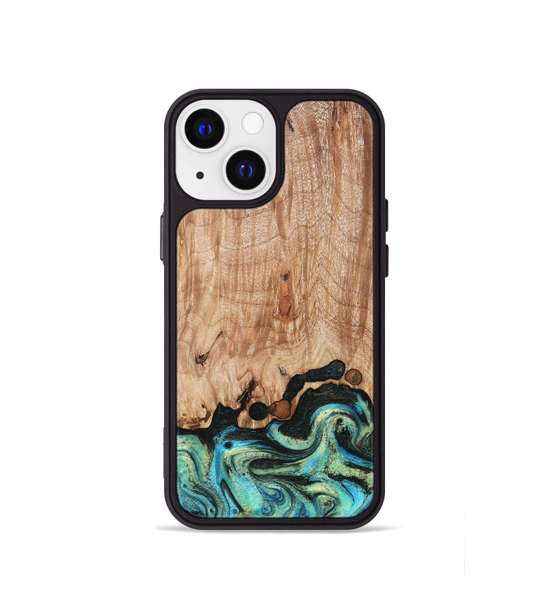 iPhone 13 mini Wood Phone Case - Omar (Green, 827035)