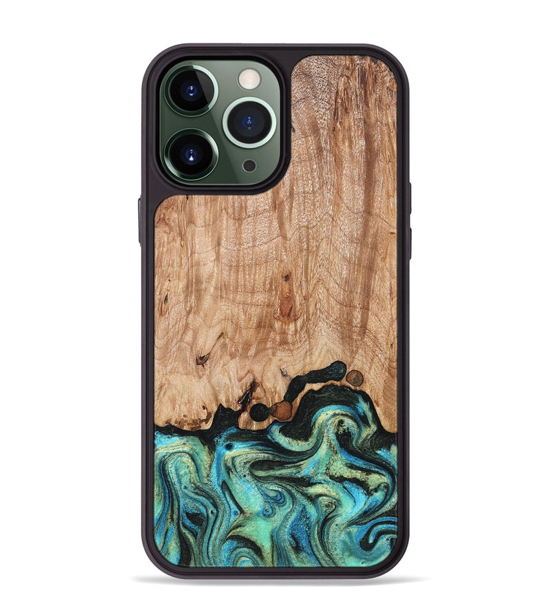 iPhone 13 Pro Max Wood Phone Case - Omar (Green, 827035)