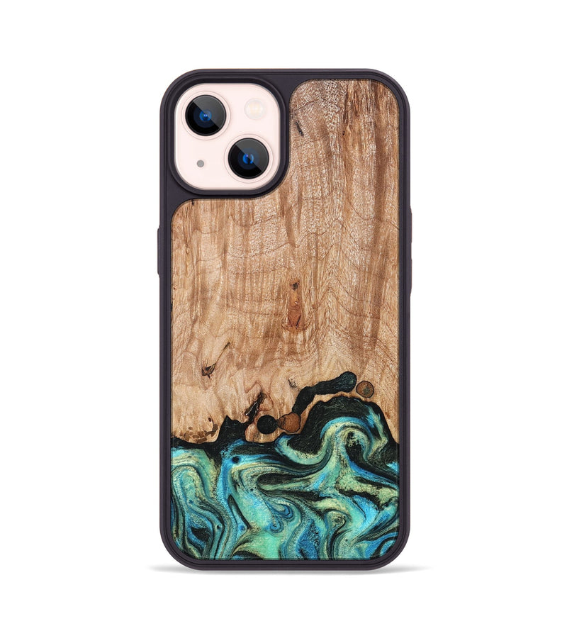 iPhone 14 Wood Phone Case - Omar (Green, 827035)