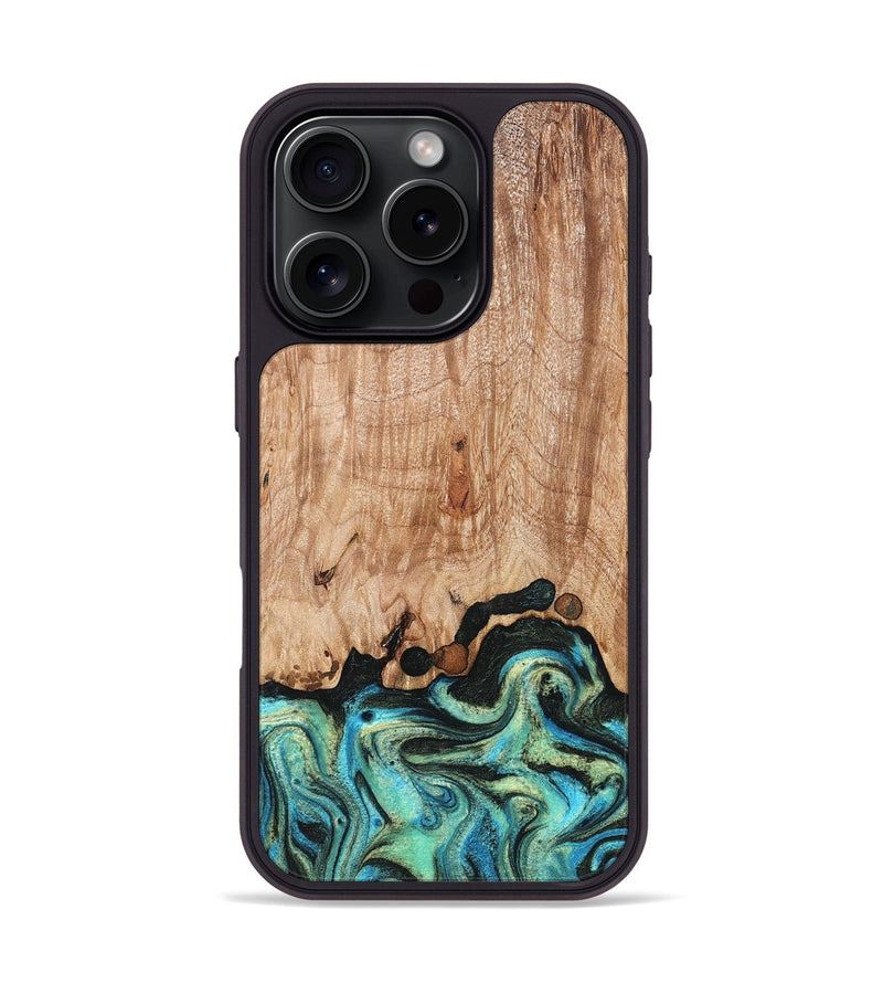 iPhone 16 Pro Wood Phone Case - Omar (Green, 827035)