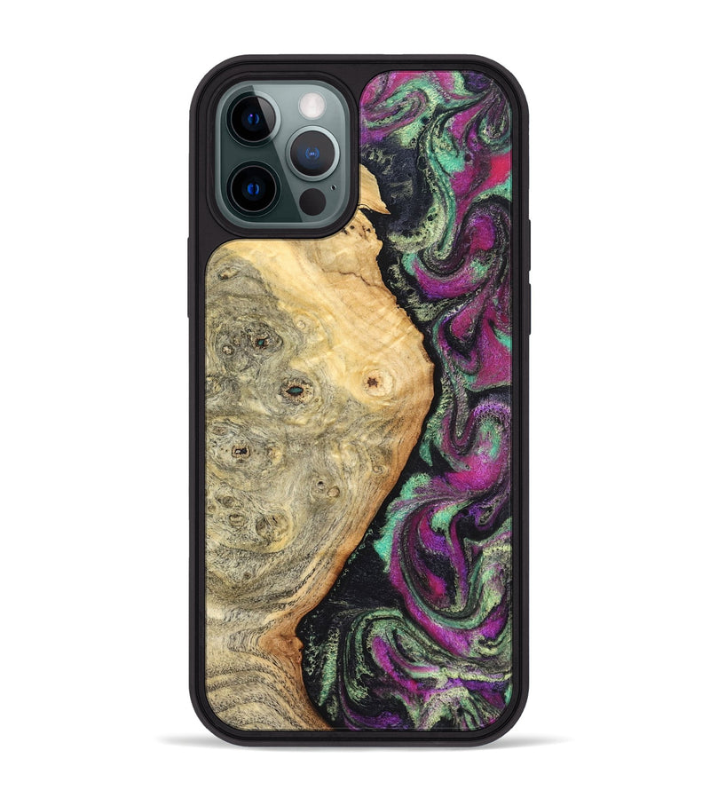 iPhone 12 Pro Max Wood Phone Case - Antwan (Green, 827036)